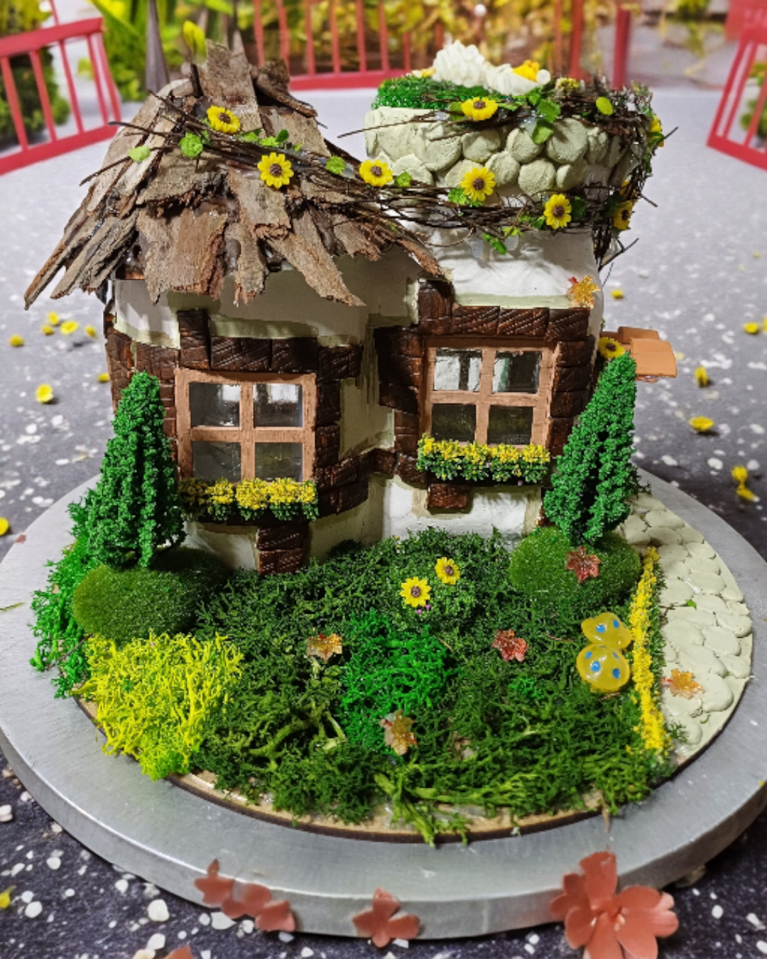 Sarmasaşıklı Kulübe Peri Evi – El Yapımı Seramik Dekor