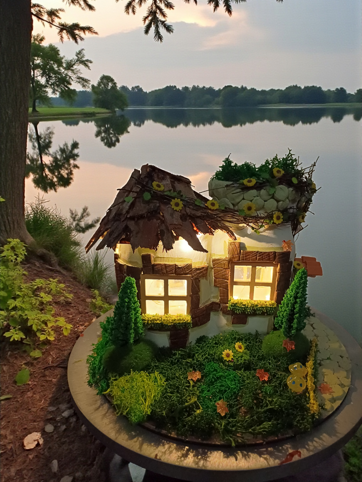 Sarmasaşıklı Kulübe Peri Evi – El Yapımı Seramik Dekor