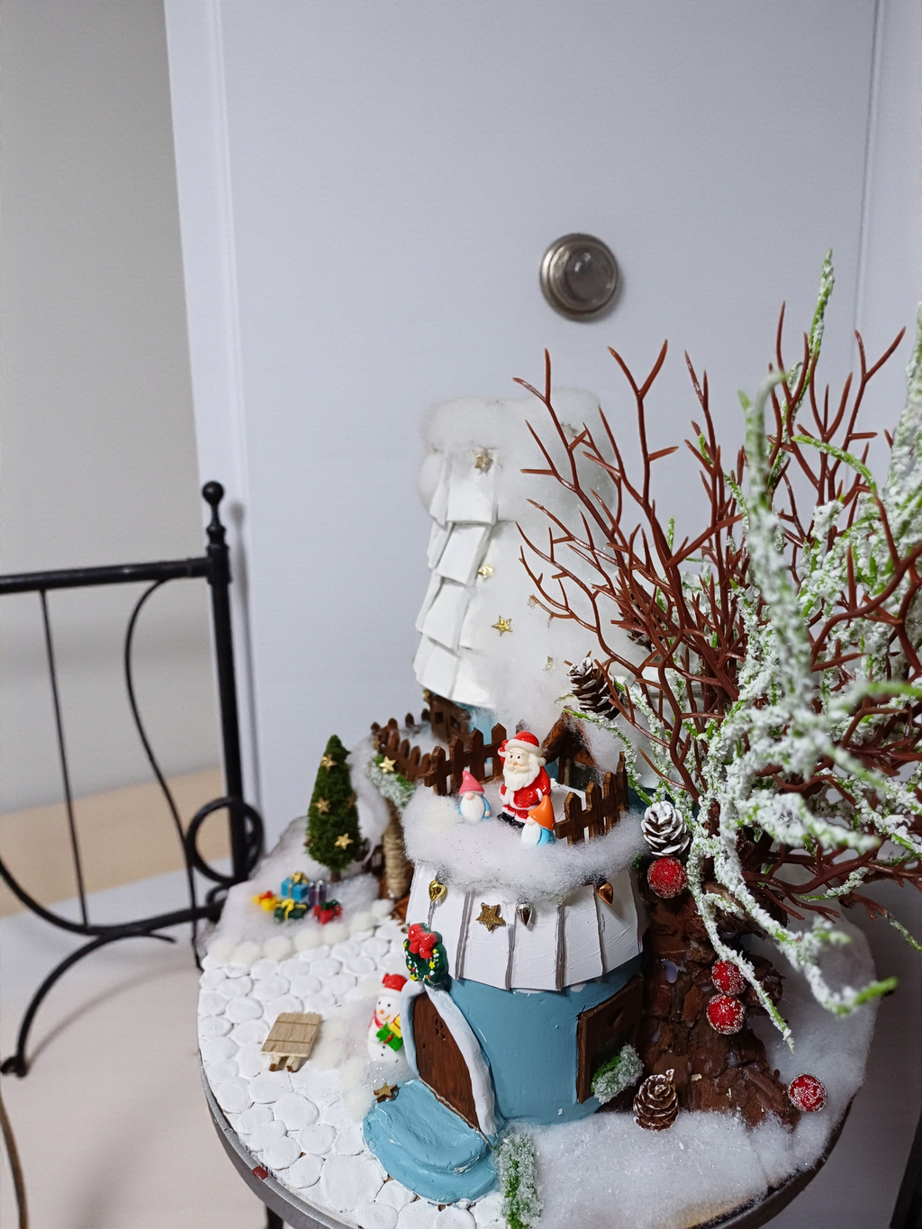 Noel & Yeni Yıl LED Peri Evi – El Yapımı Seramik Dekor