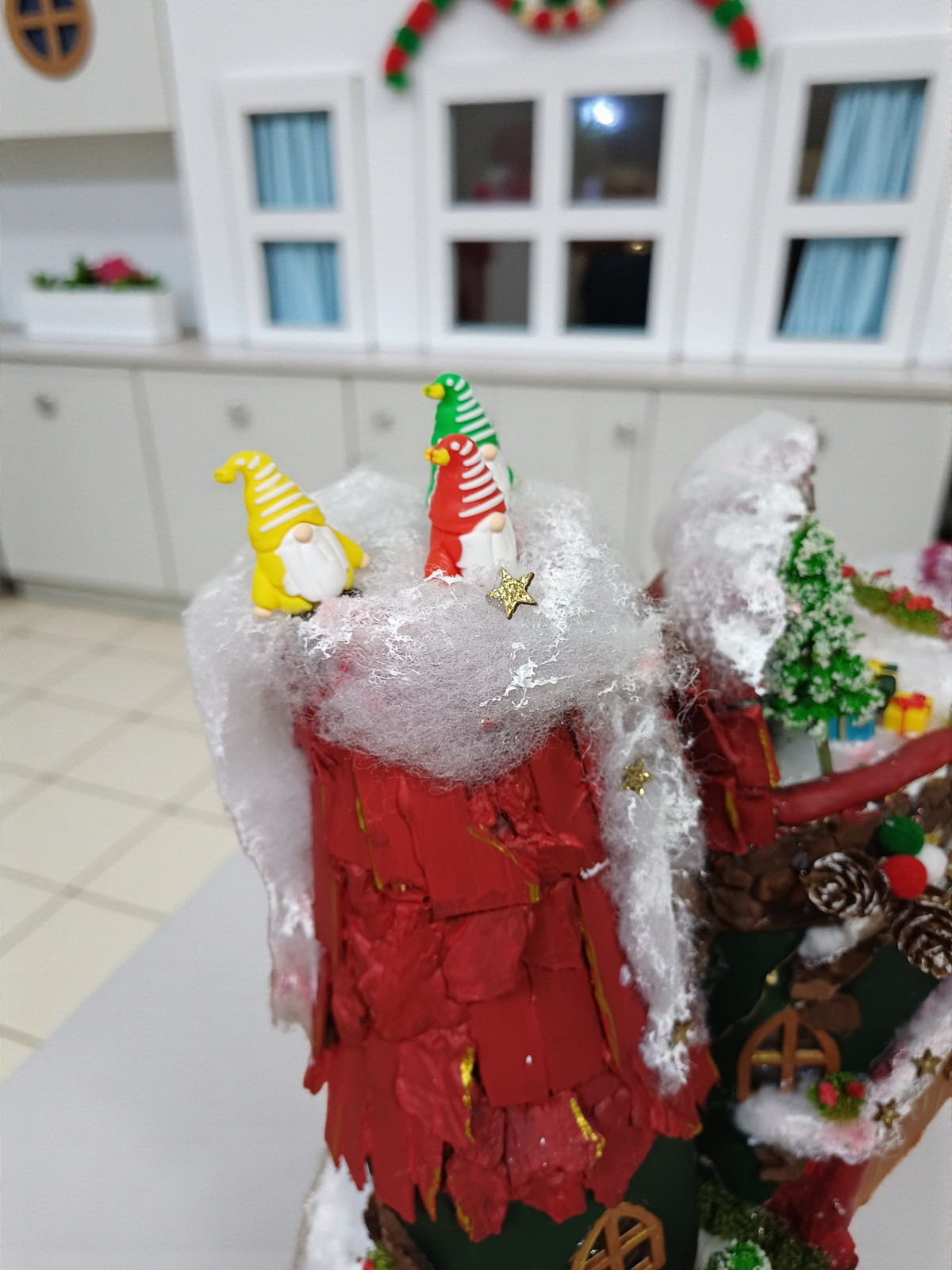 Kuzey Kutbu İglo LED Peri Evi – El Yapımı Seramik Dekor