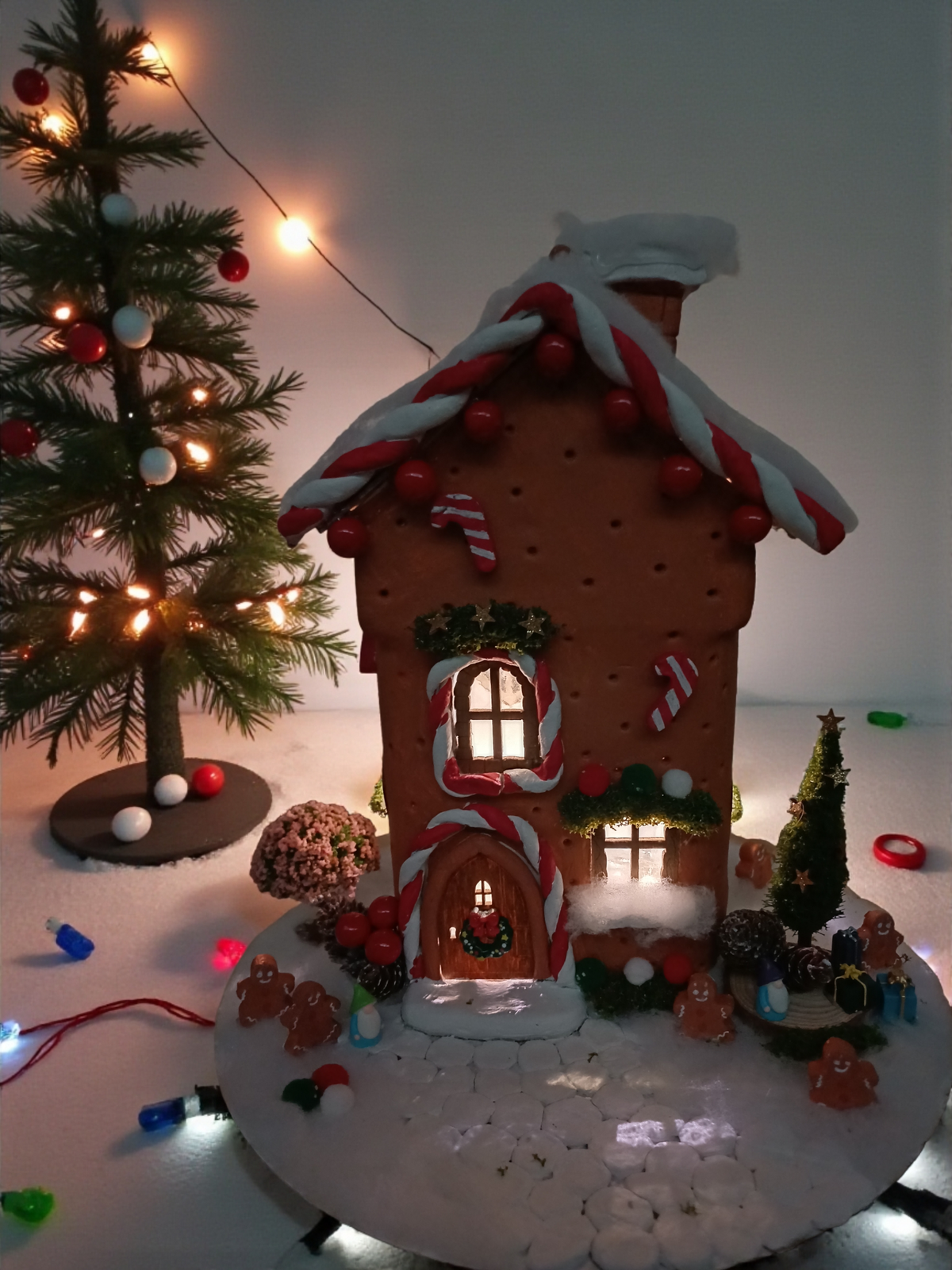 Yeni Yıl Cam Kavanoz LED Peri Evi – El Yapımı Dekor