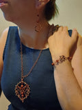 Handmade Copper Jewelry Set – Andız Beads, Wire Wrapped Necklace, Bracelet & Earrings