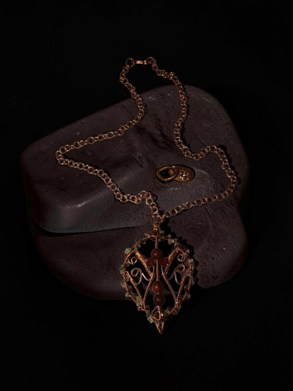 Handmade Copper Jewelry Set – Andız Beads, Wire Wrapped Necklace, Bracelet & Earrings
