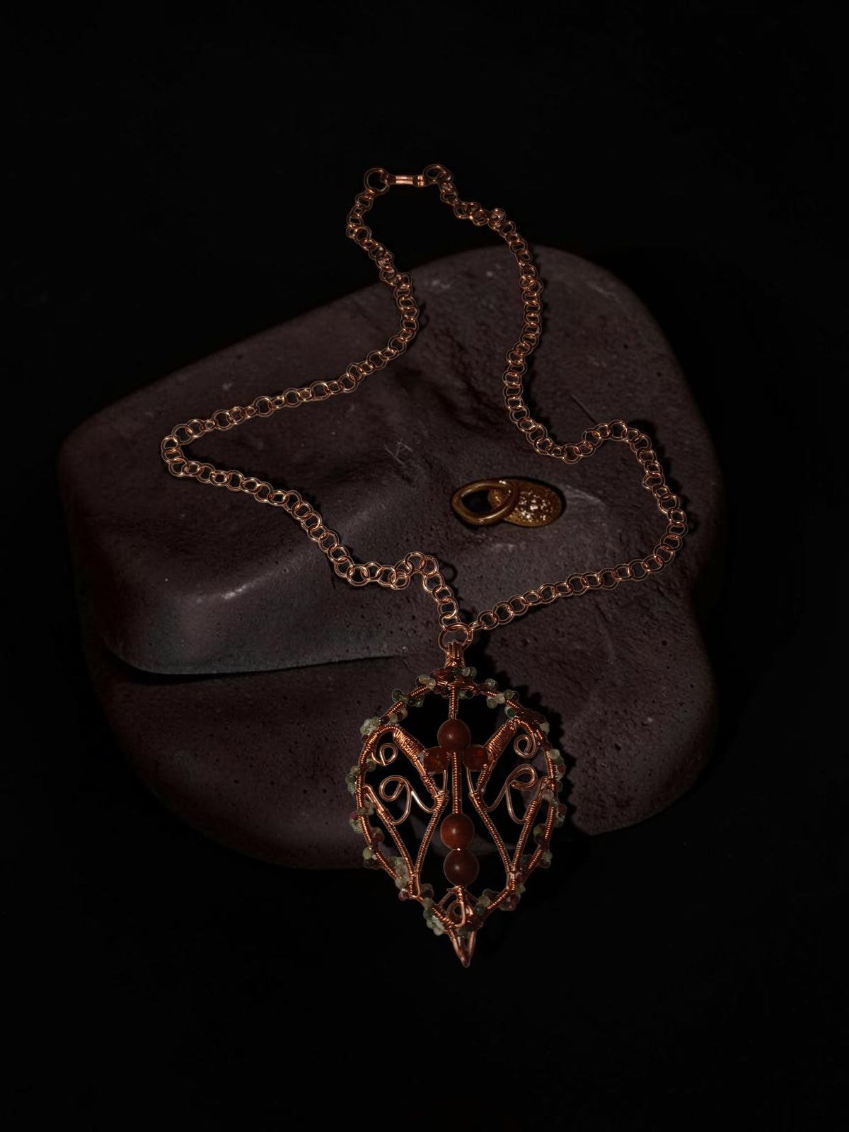 Handmade Copper Jewelry Set – Andız Beads, Wire Wrapped Necklace, Bracelet & Earrings