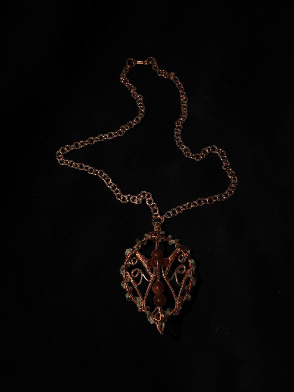 Handmade Copper Jewelry Set – Andız Beads, Wire Wrapped Necklace, Bracelet & Earrings