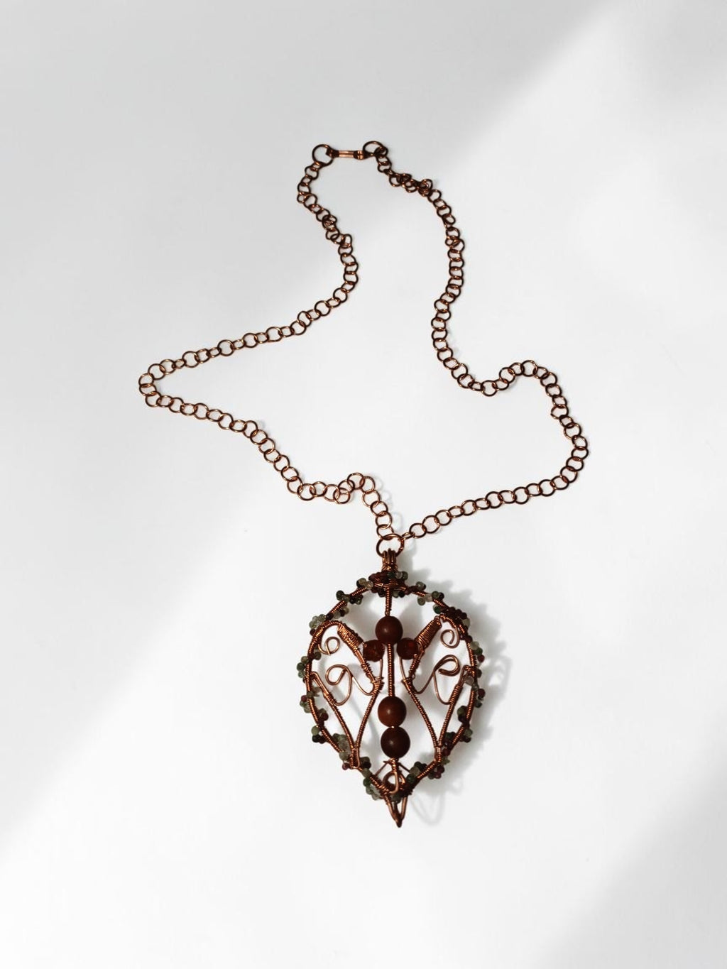 Handmade Copper Jewelry Set – Andız Beads, Wire Wrapped Necklace, Bracelet & Earrings