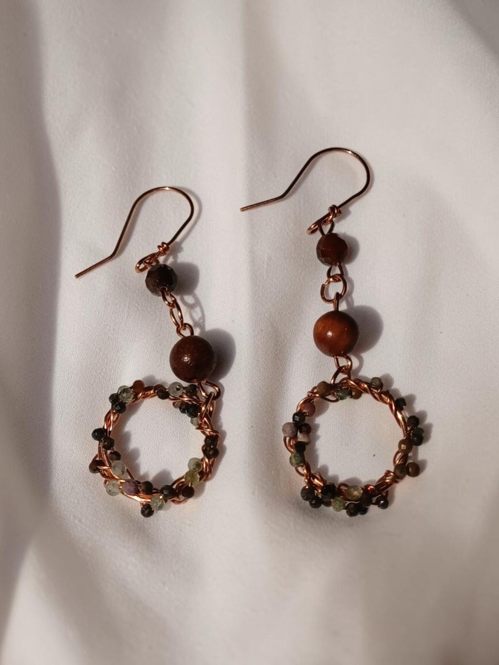 Handmade Copper Jewelry Set – Andız Beads, Wire Wrapped Necklace, Bracelet & Earrings