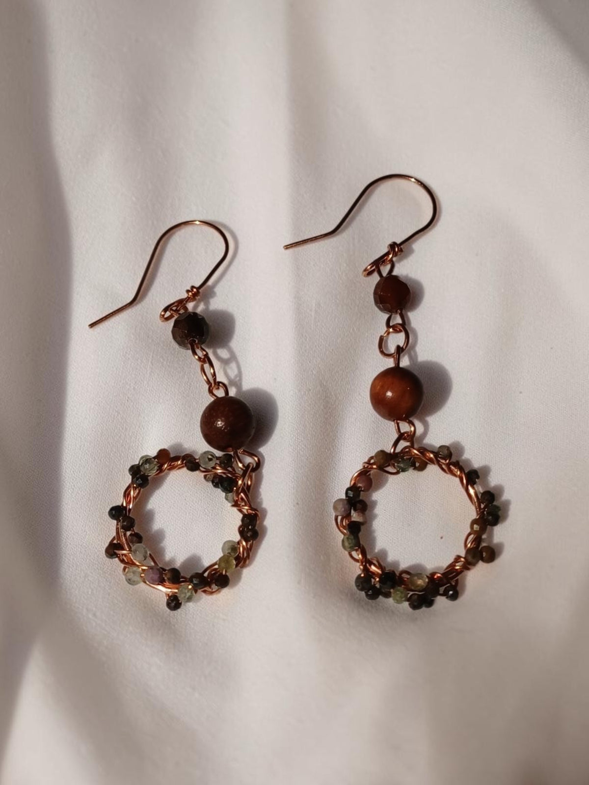 Handmade Copper Jewelry Set – Andız Beads, Wire Wrapped Necklace, Bracelet & Earrings