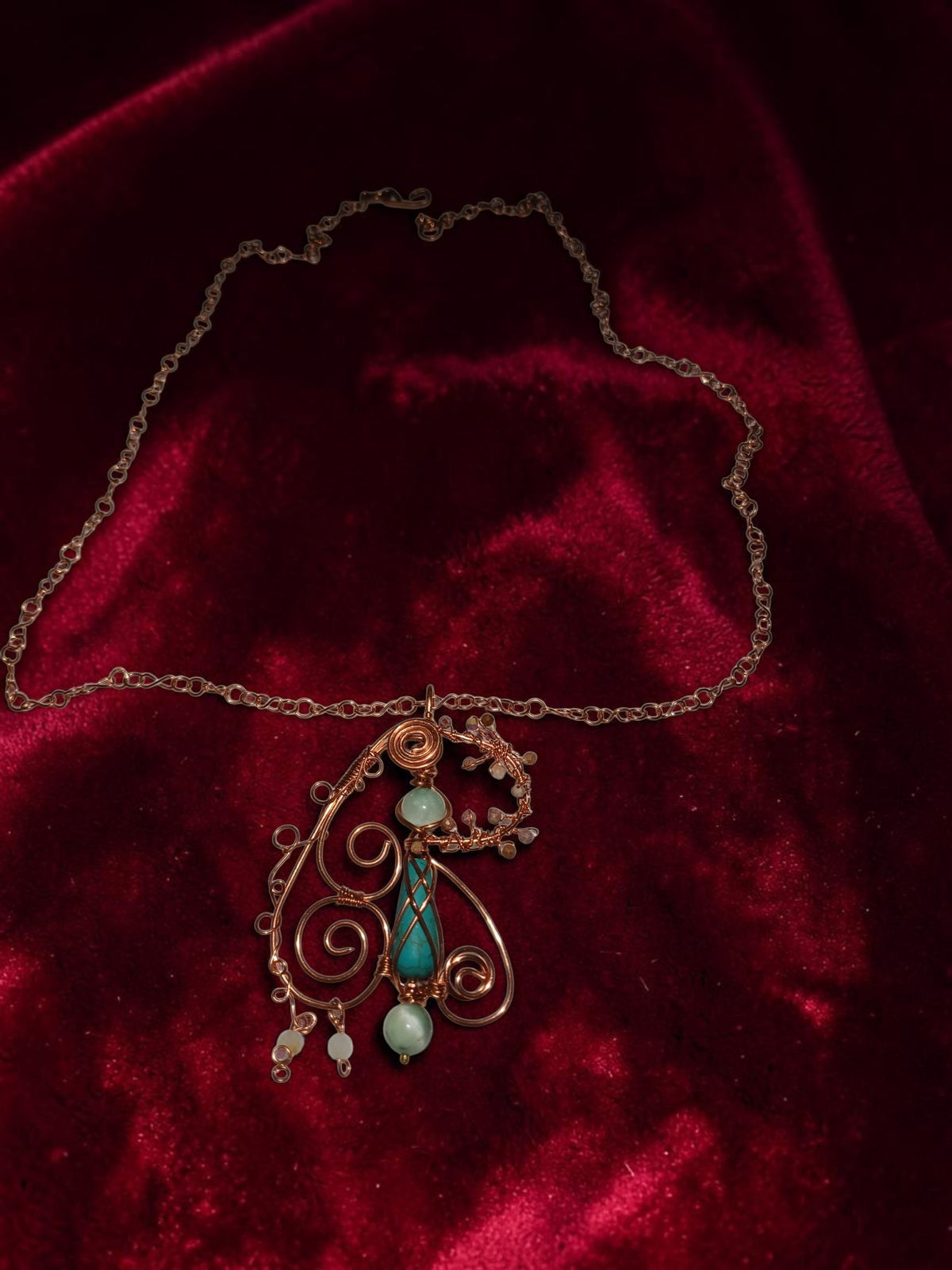 Handmade Copper Jewelry Set – Turquoise, Aquamarine & Agate