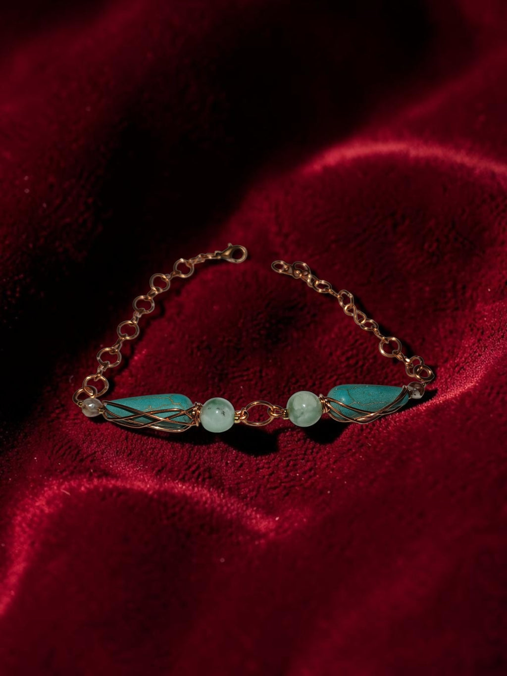 Handmade Copper Jewelry Set – Turquoise, Aquamarine & Agate